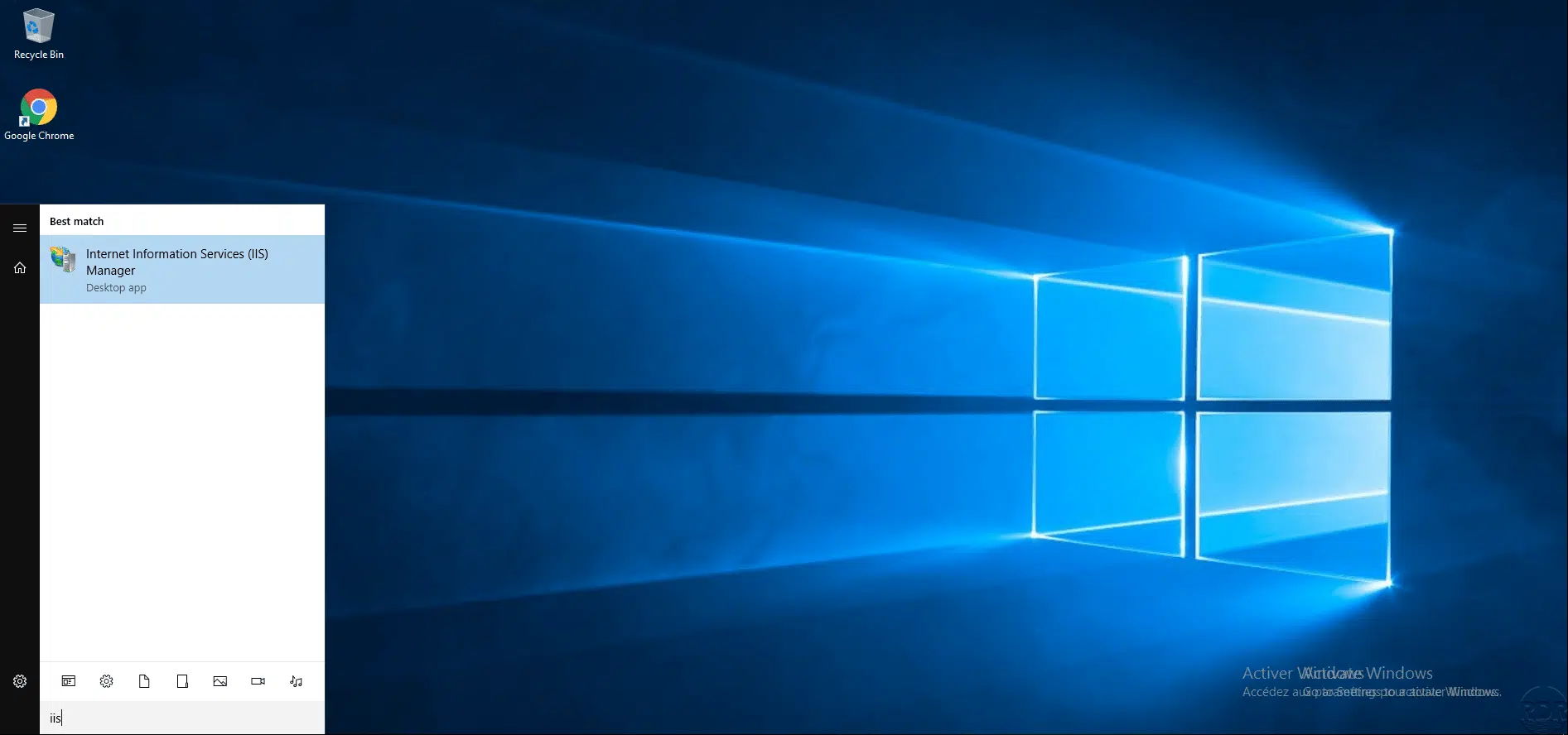 Open IIS console
