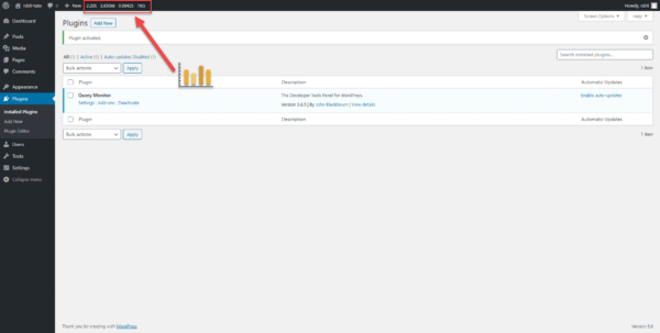Query monitor stats