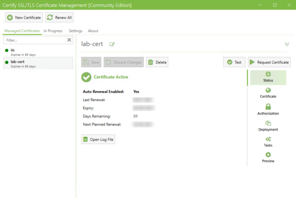 Certify The Web - GUI