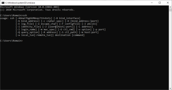 Client SSH in Windows 10