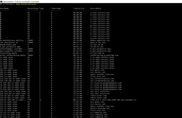 Show-DnsServerCache