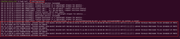 Check firewall / iptables log
