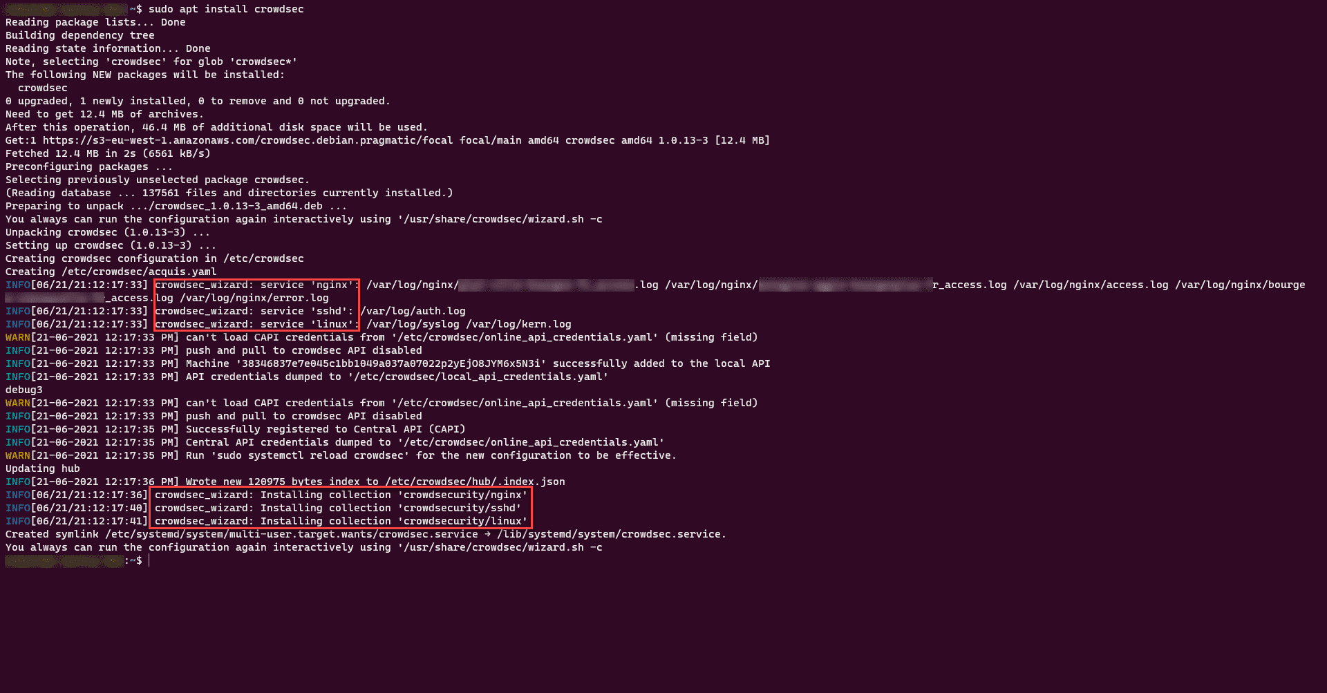 Crowdsec install