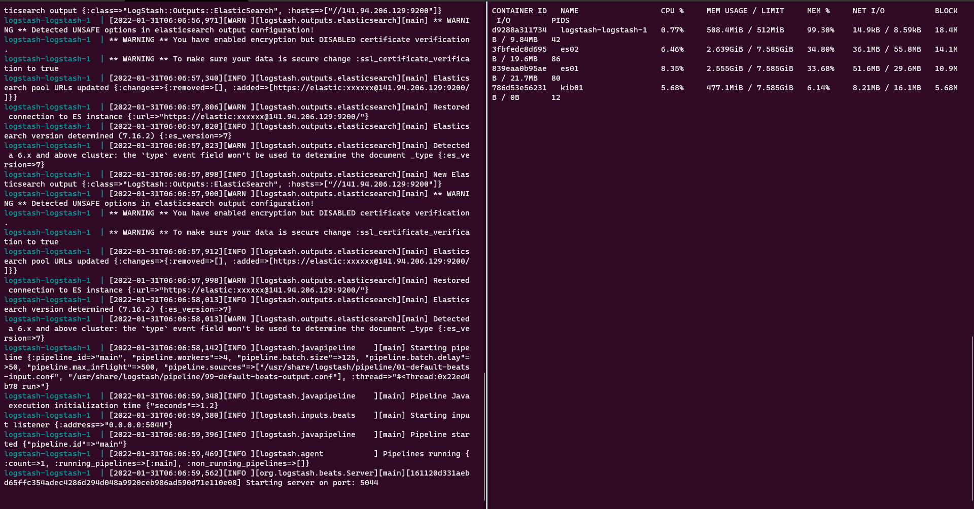 Logstash starting