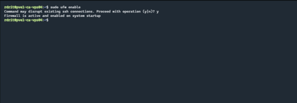 sudo ufw enable