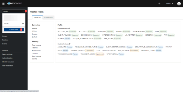 Keycloak - Go to create realm