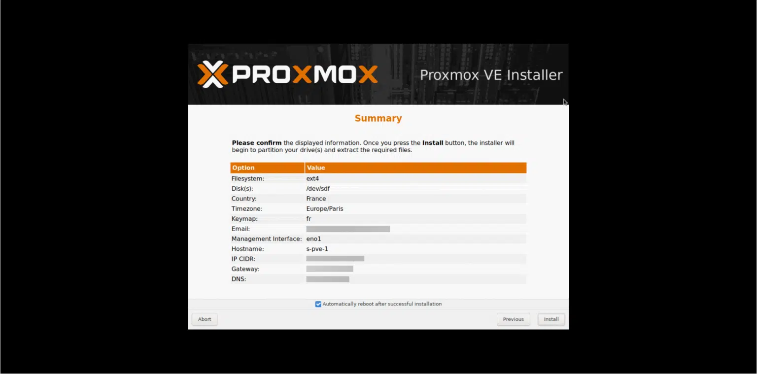 Proxmox: installing a Hypervisor