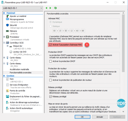 Hyper-v carte reseau