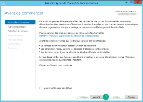 Assistant installationrôle