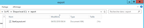 Fichier XML du menu