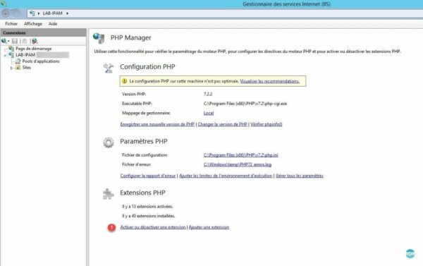 Administrar extensiones PHP