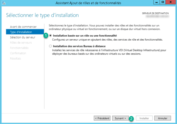 Type d'installation