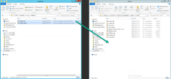 Deplacement fichier base WSUS