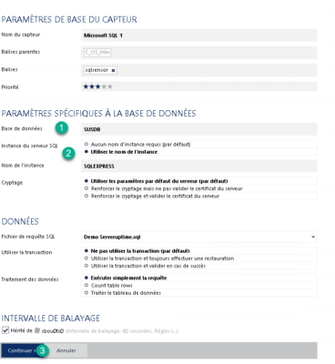 Capteur de base de données