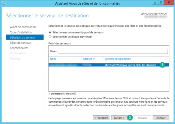 Choix du serveur