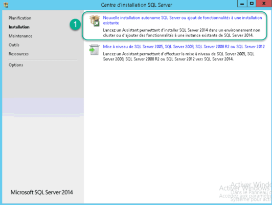 nouvelle installation de sql server