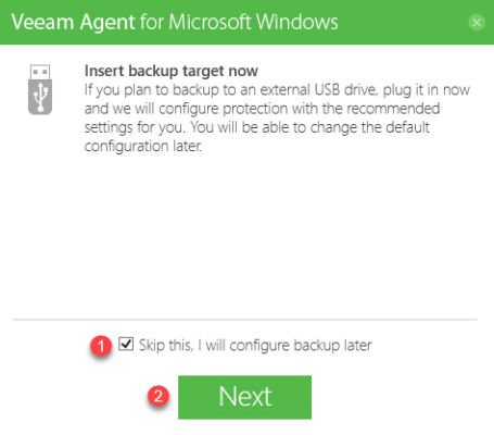 Veeam Agent installation