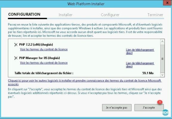 Résumé des composant à installer