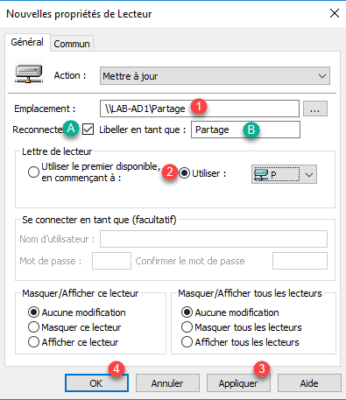 Formulaire lecteur reseau