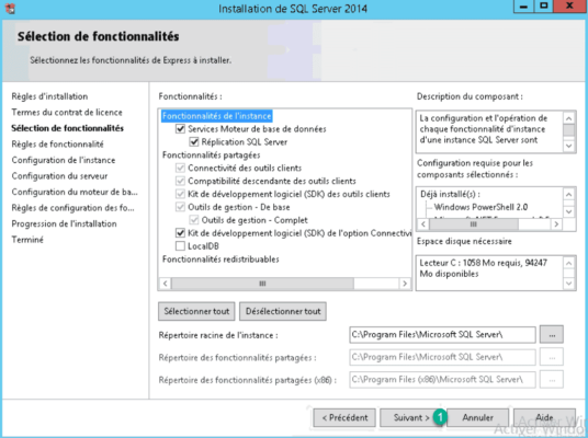 Choix fonctionnalités