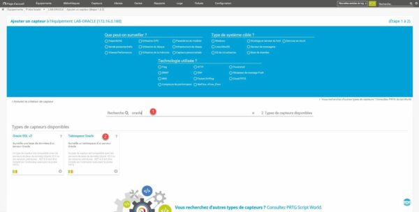 Capteur Oracle disponible