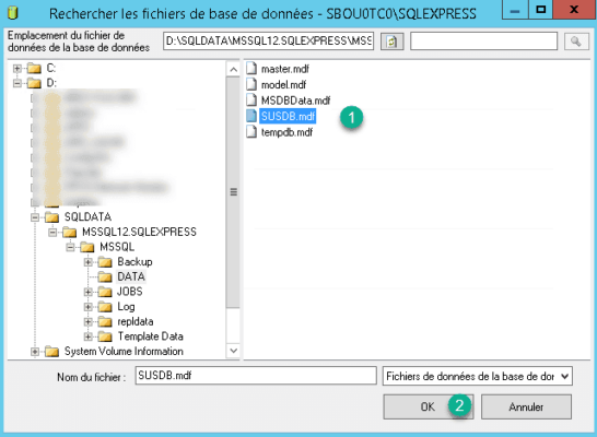 Selection base de données