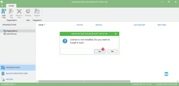 Confirmer l'installation des licences