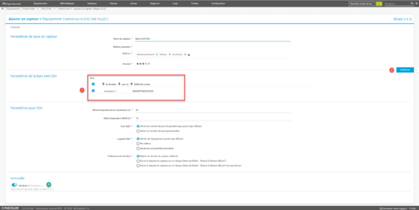 Configuration du capteur