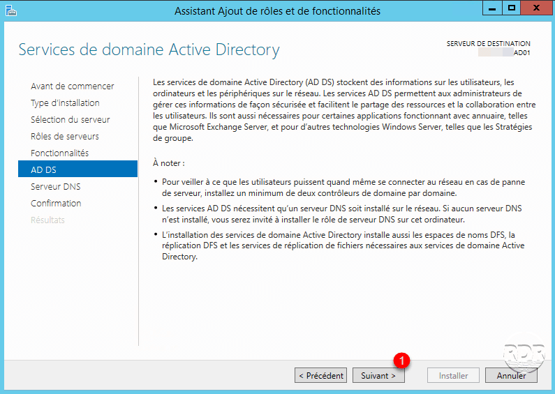Resume role AD DS
