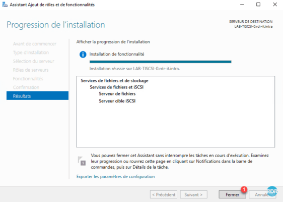 Installation terminée