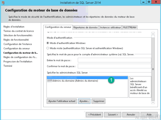 Verification du groupe dans les administrateurs