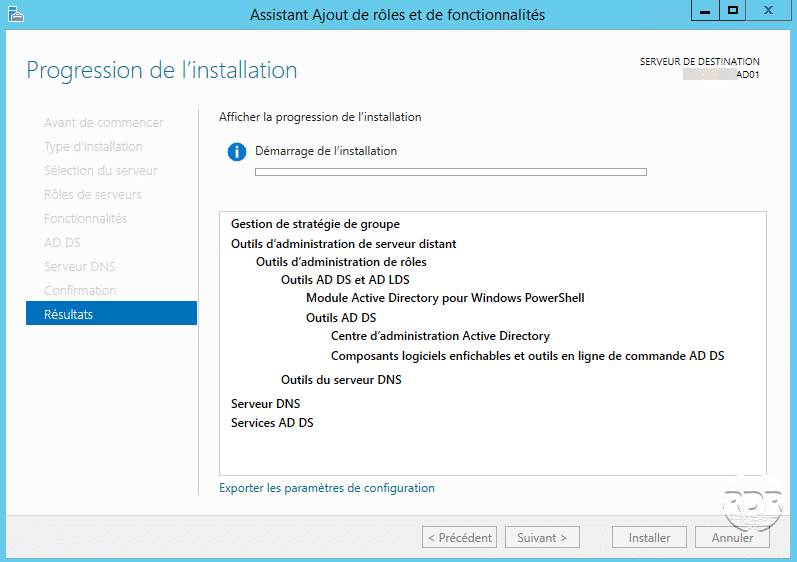 Installation en cours 1/2