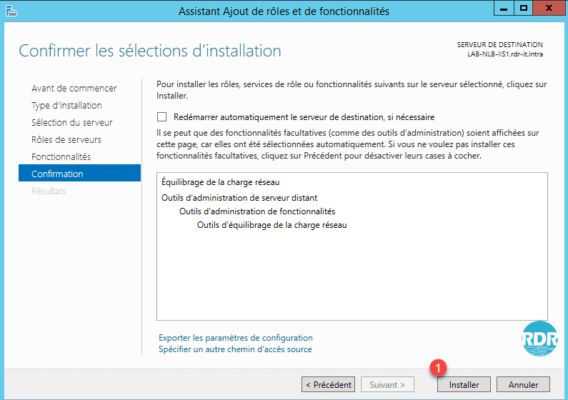 Confirmer l'installation
