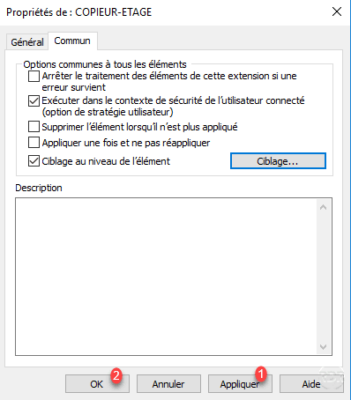 Validation des paramètres