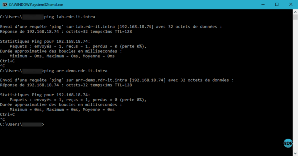 Résolution de nom via ping