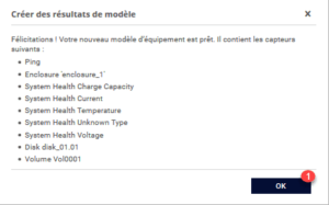 Confirmation de la création
