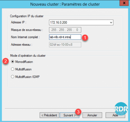Configuration du cluster