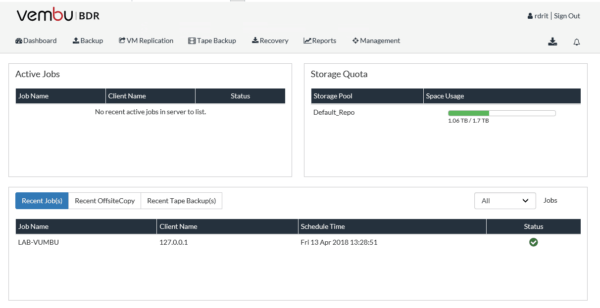 Vembu Dashboard