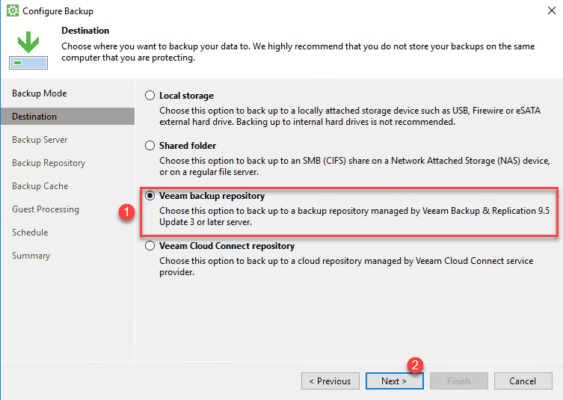 Depot veeam repository backup