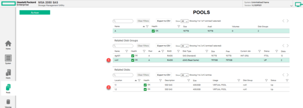Pools: groupe de disque
