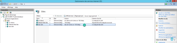 Liaison sur le serveur web cible