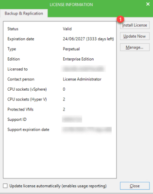 Licence Veeam