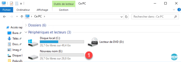 Disque dans l'explorateur