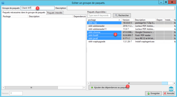 Ajout de paquet au groupe
