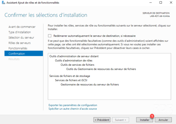 Démarrer l'installation