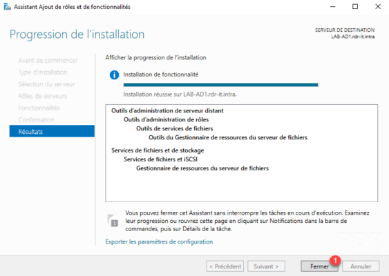 Installation terminée