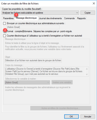 Configuration des notifications par e-mail