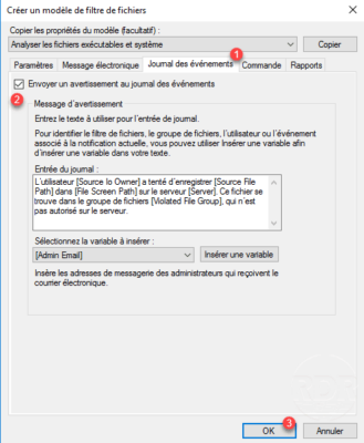 Notification aux journaux WIndows
