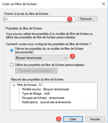 Formulaire filtre