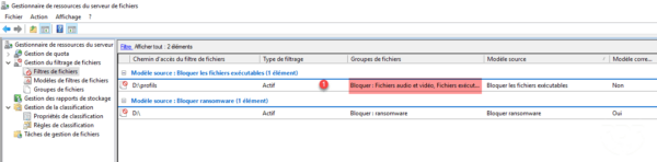 Filtre multi-groupes